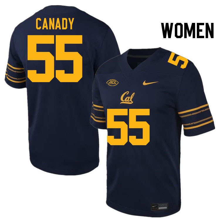 Women #55 BJ Canady California Golden Bears ACC Conference College Football Jerseys Stitched Sale-Na